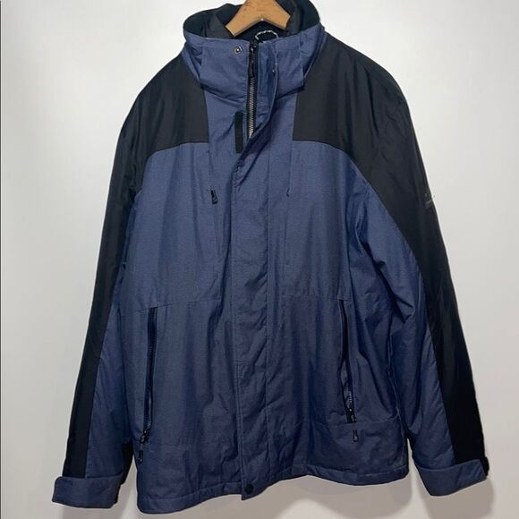 Men's Black and Blue winter coat - Picture 1 of 9